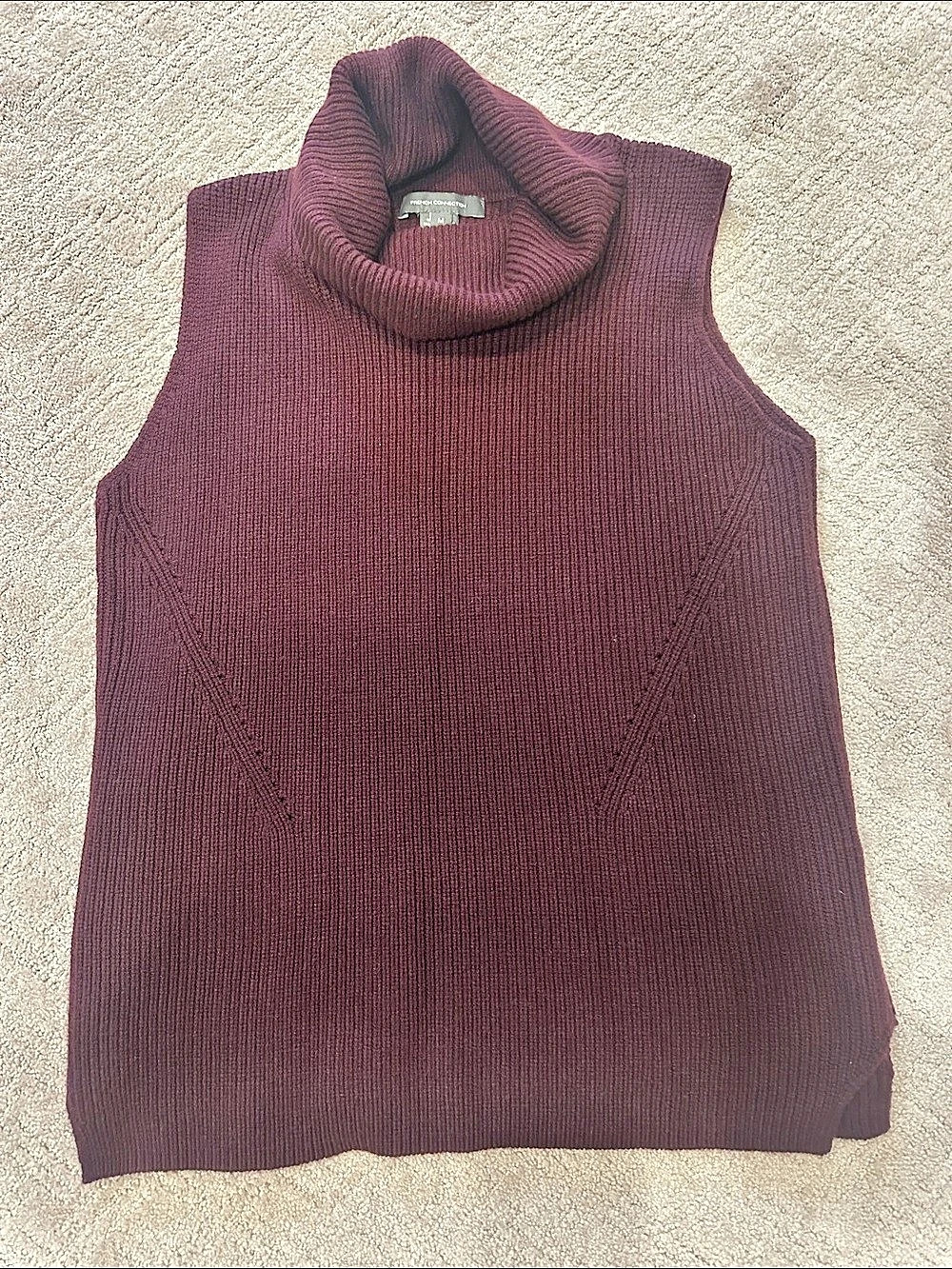 French Connection Cowl Neck Sleeveless Sweater in Purple Size Medium Like New